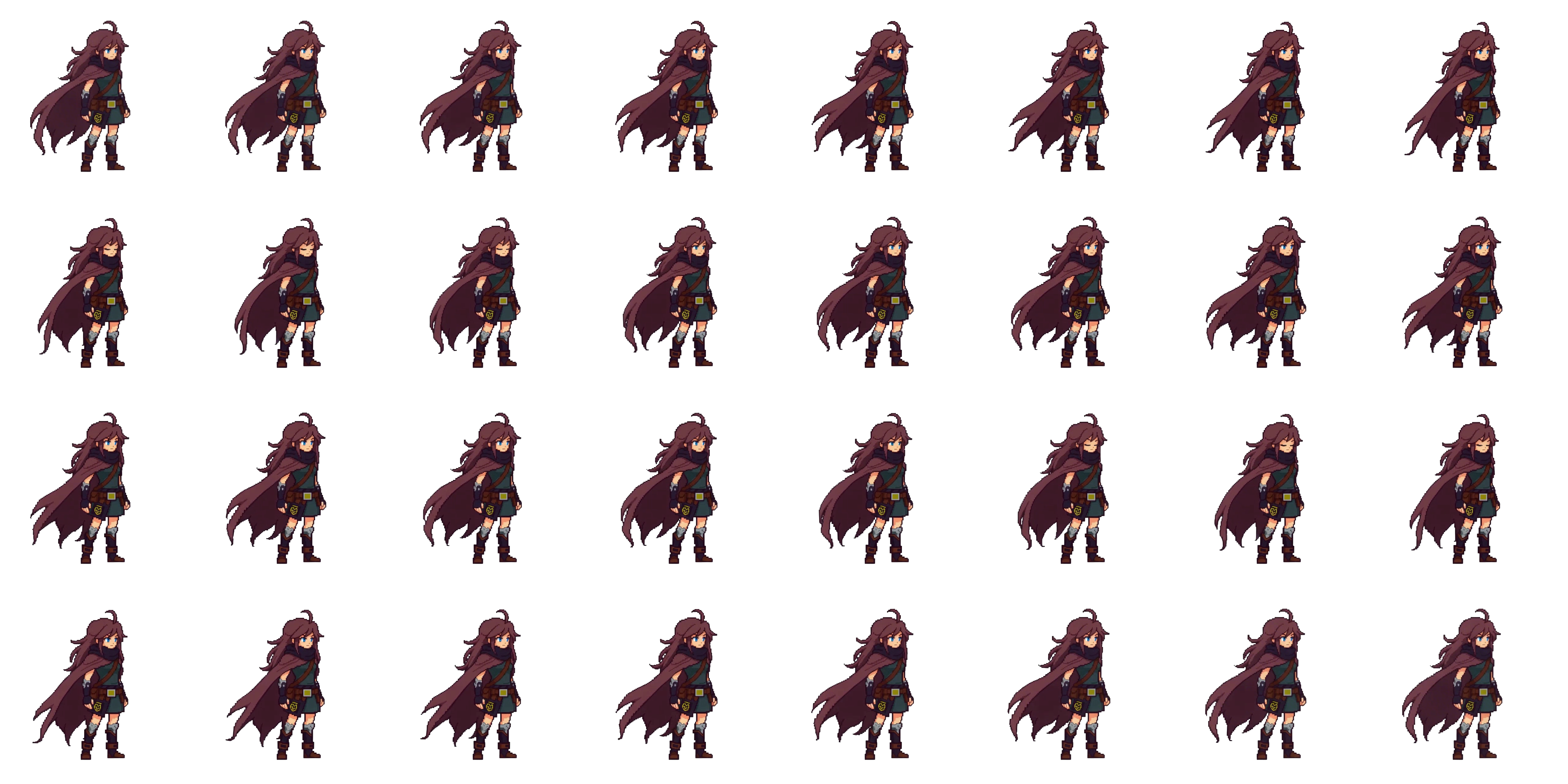 Idle spritesheet preview for Spryte the agile rogue