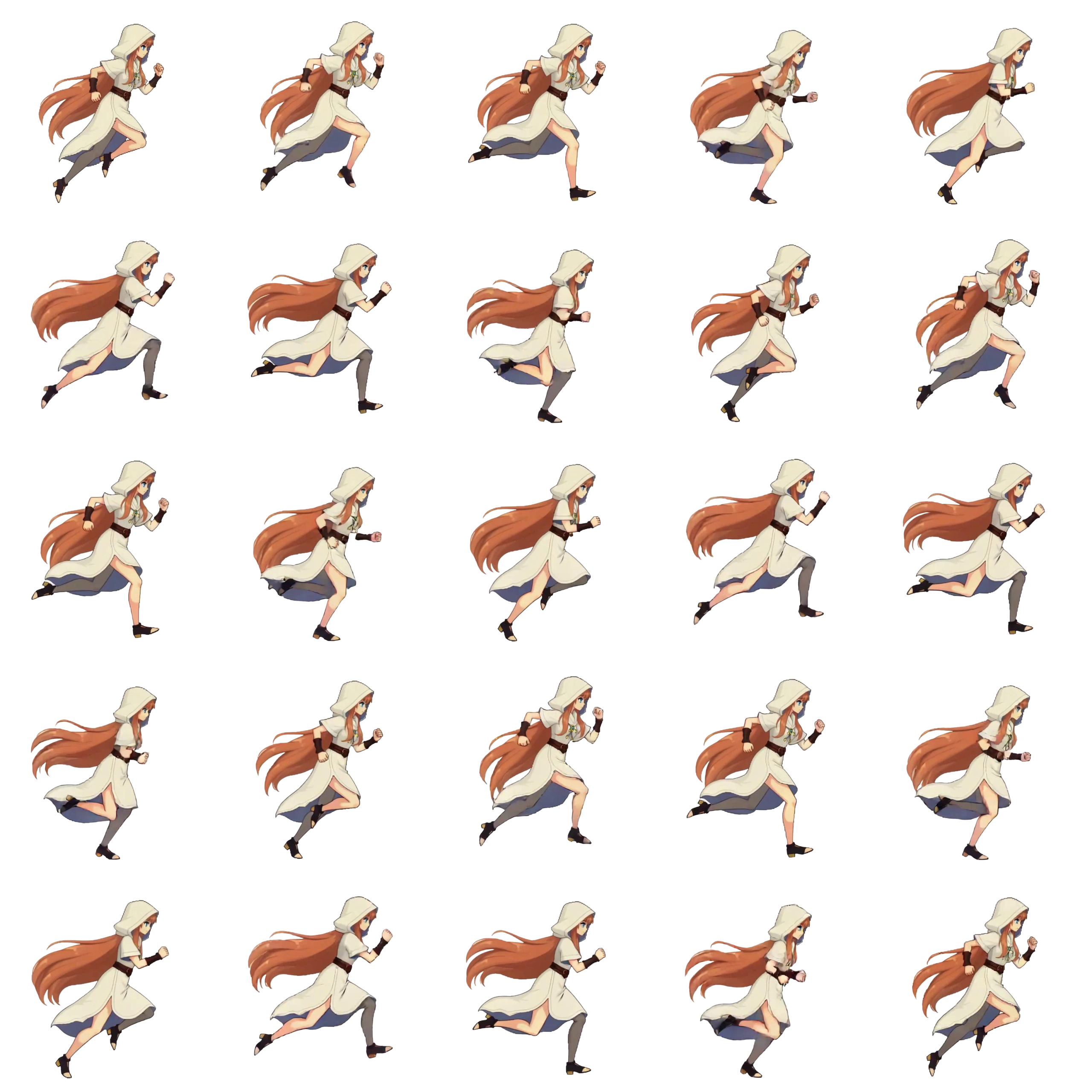 Run spritesheet preview for Spryte the agile rogue