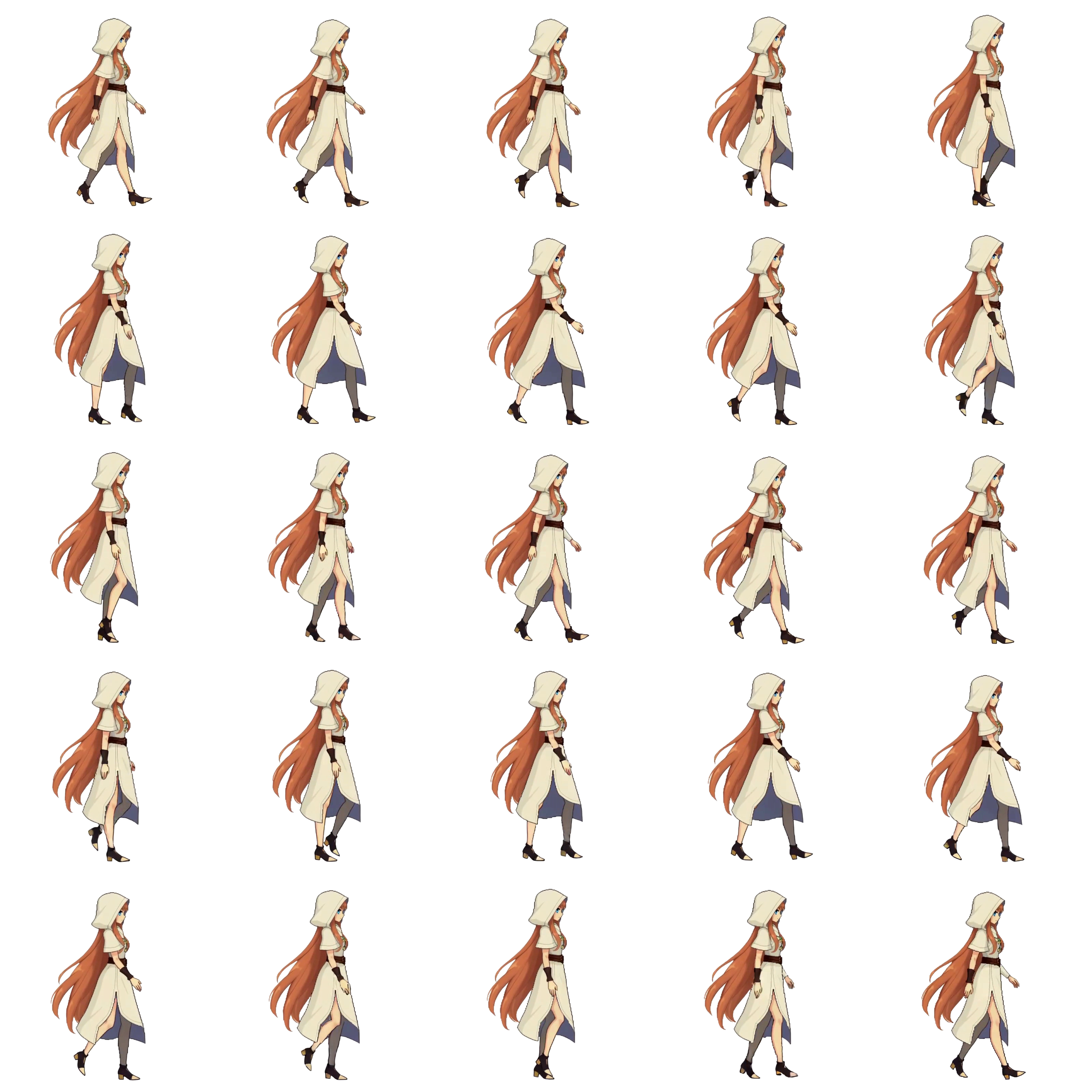 Walk spritesheet preview for Spryte the agile rogue